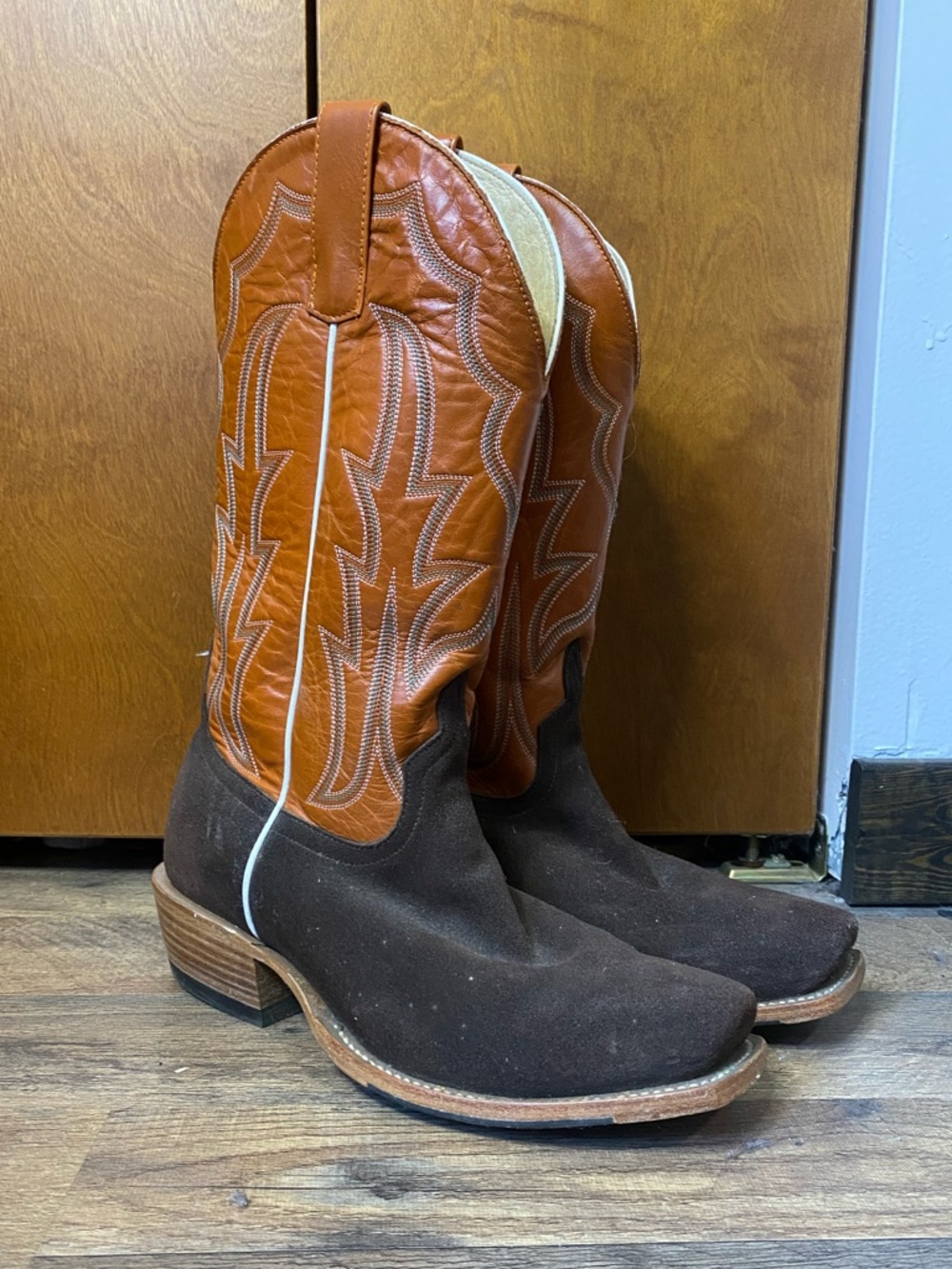 Brown and Orange Cowboy Boots
